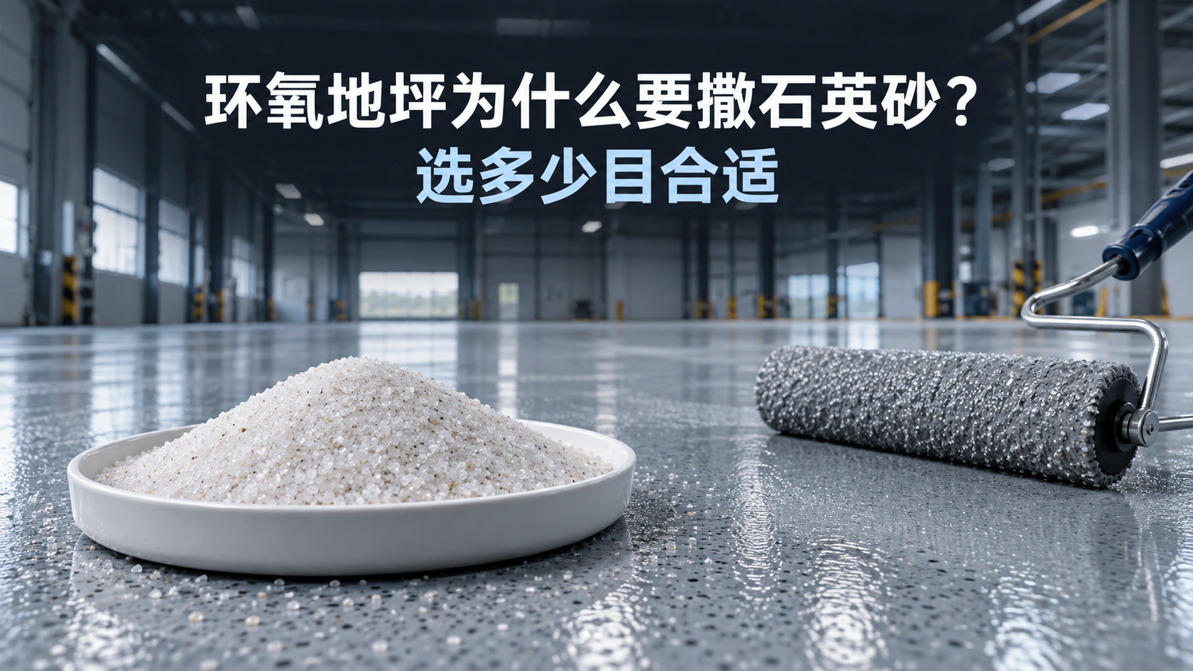 环氧地坪为什么要撒石英砂？选多少目合适配图