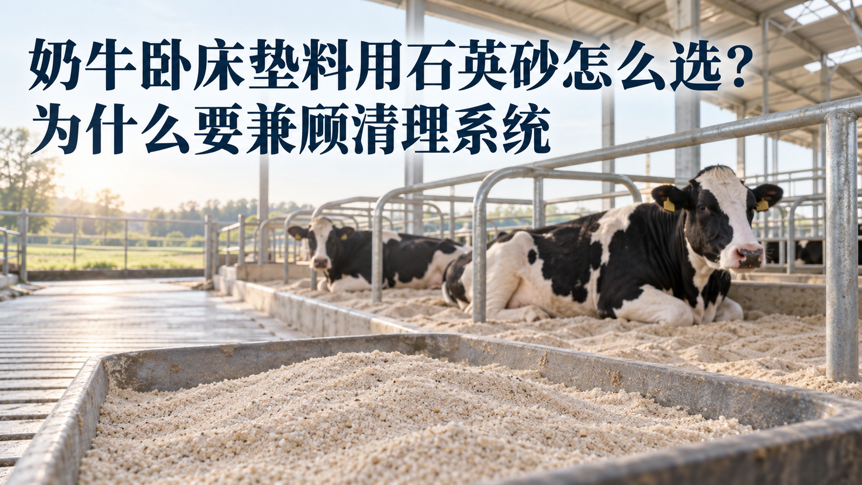 奶牛卧床垫料用石英砂怎么选？ 为什么要兼顾清理系统配图